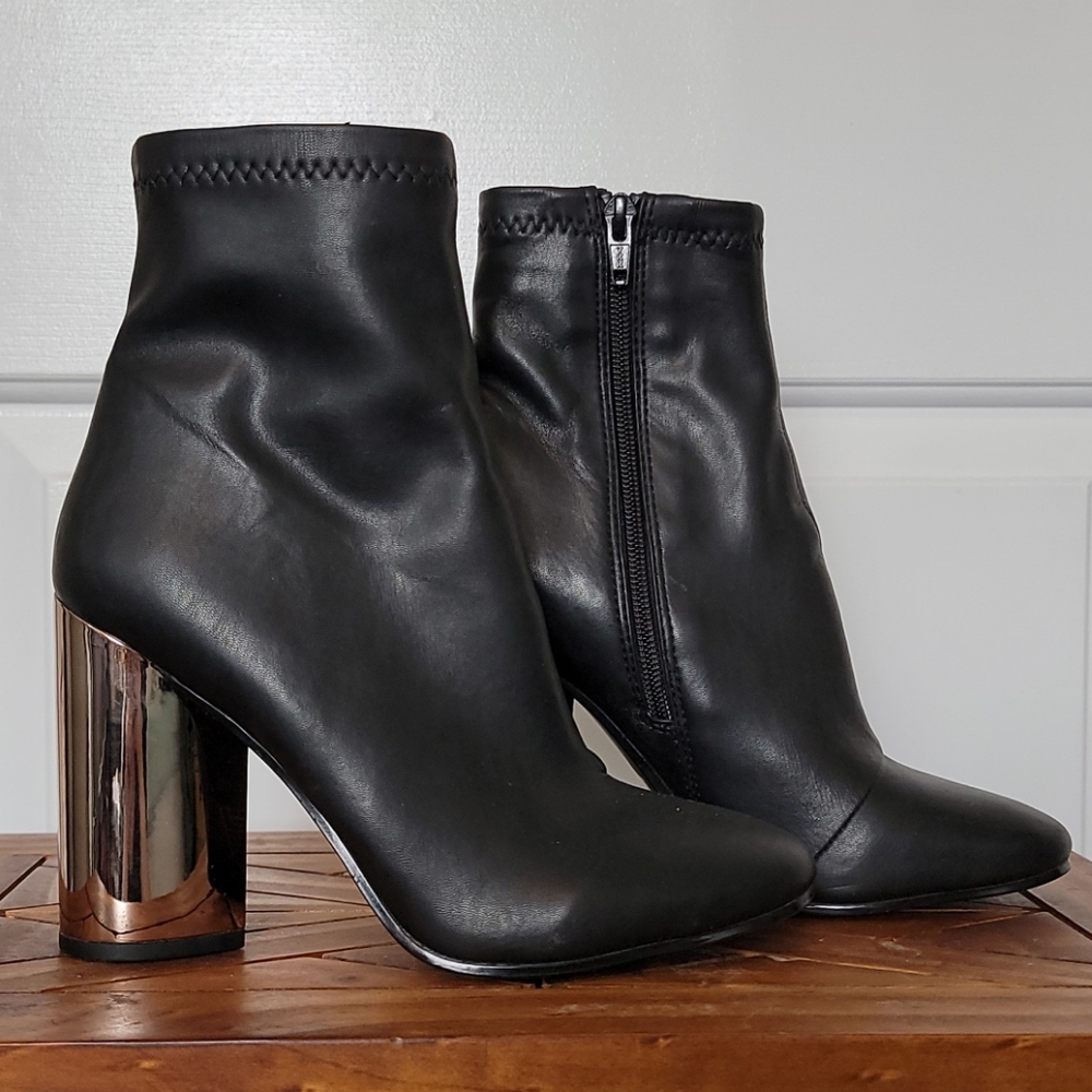 Aldo gold heels booties